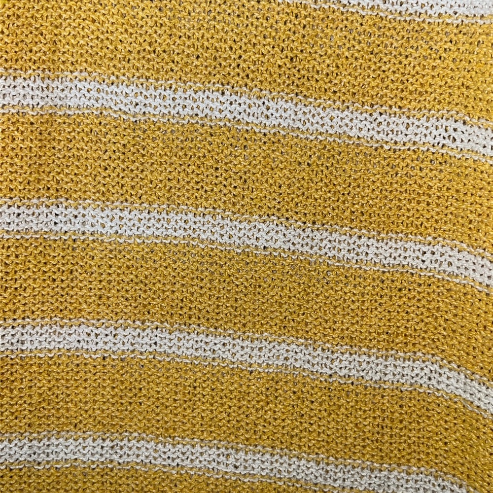 Zara | Knit Pant High Waisted Flare Leg Yellow Striped Elastic Waistband Small - Picture 3 of 12